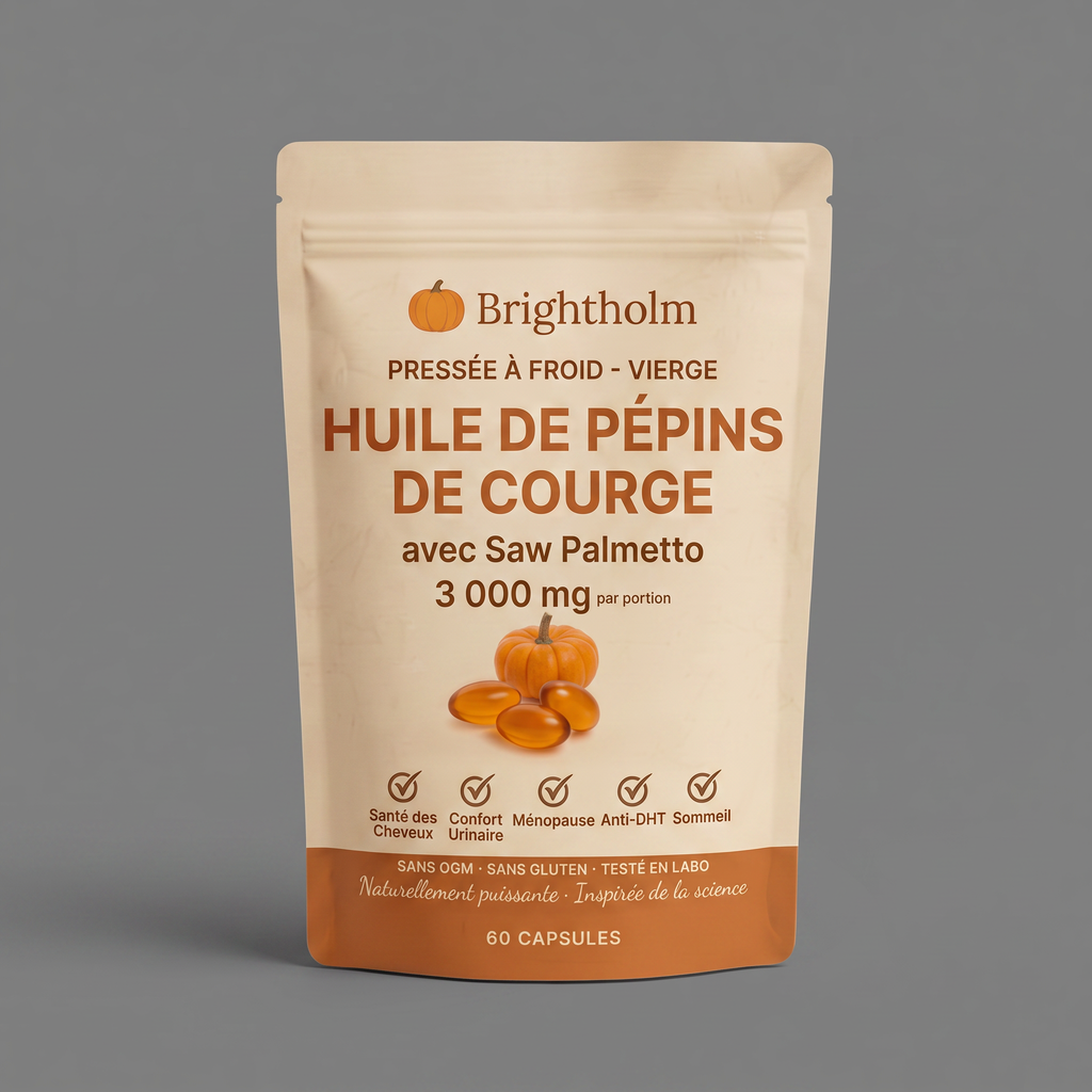Sachet Brightholm de trois quarts, pressée à froid et vierge